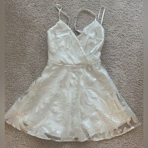 Bebe white sequin floral dress size small petite